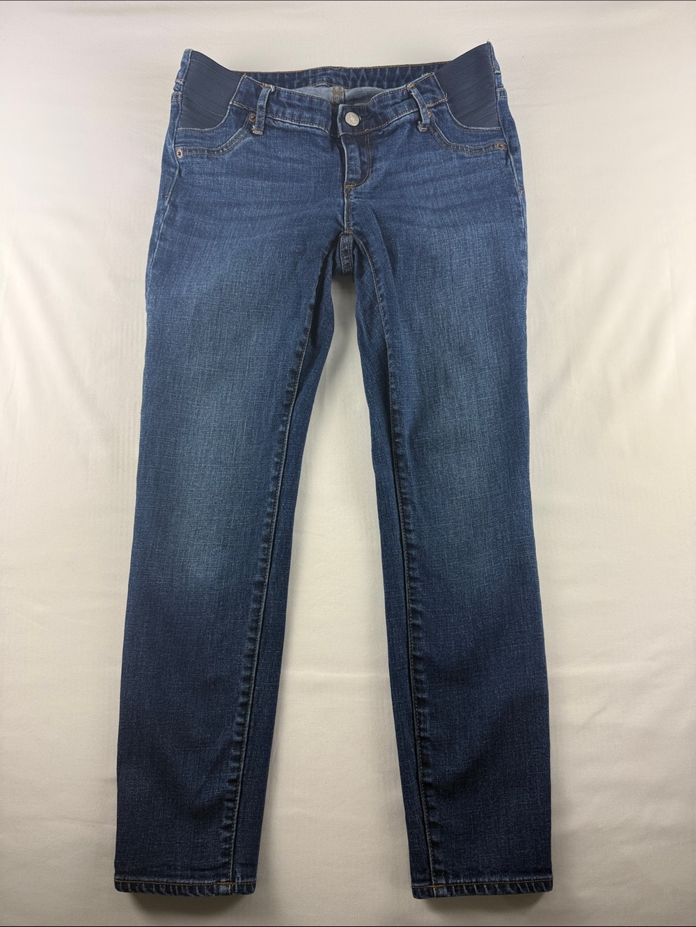 Gap Maternity True Skinny Ankle Jeans Inset Elastic Waist Women's Size 27 EUC